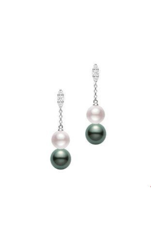 Mikimoto Akoya and Black South Sea Pearl Earrings